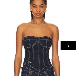 superdown Dark Denim Corset Top